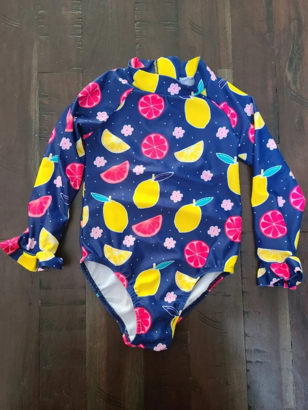 Alakuoti Long Sleeve One Piece Ruffle Swimsuit for Toddler